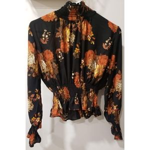 Bebe Floral Long Sleeve Blouse